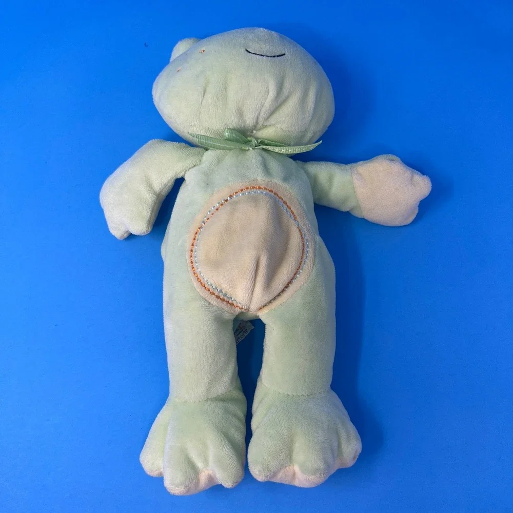 Carters Plush Frog 11 Inch Green Yellow Just One Year 2007 Embroidered 99338